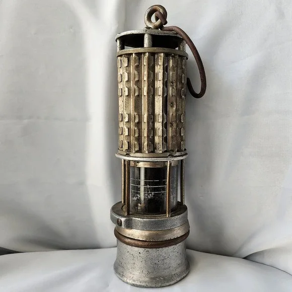 Miners Flame Safety Lamp Antique Wolf Safety Co Pittsburg Bureau Of Mines Rare‎